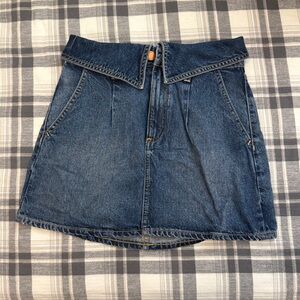 Alice + Olivia Dark Blue Denim Mini Skirt